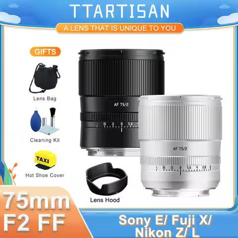 TTArtisan 75mm F2 AF Auto Focus Prime Fixed Focus Full Frame Lens for Fuji X Nikon Z Sony E FE Z6II 
