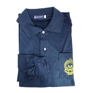 T-Shirt Kadet Bomba Biru Berkolar Lengan Panjang / Kadet Bomba Long Sleeve T-Shirt / Uniform Persatu