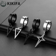KIKIFA Cross Clip Earring Gift Hip Hop Fake Piercing Male Stainless Steel Cool Non-Piercing Earring