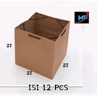 Paper Bag POLOS ~ Brown Kraft Paper Bag size 27 x 27 x 27 cm. [price / 12 pcs]