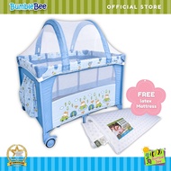 Bumble Bee 2 Levels Bassinet Playpen/Playard/ Travel Cot [Free Latex Mattress]