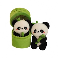 10cm/3.93in Bamboo Panda Plush Toys Pendant Panda In Bamboo Tube Panda Plushies Hugging Bamboo Panda