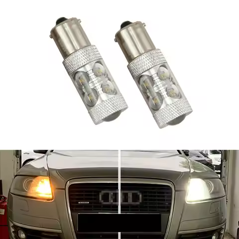 2pcs LED P21W BA15S 1156 DRL for Audi A6 C6 PreFL (2005 2006 2007 2008) A8 S8 2006-2010 Daytime runn