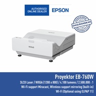 Proyektor EPSON Laser EB-760W EB760W EB 760W WXGA Ultra Short Throw Ganti 725W