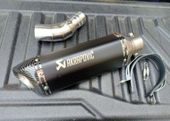 ชุดท่อสลิปออน YAMAHA R3 MT03(ยามาฮ่า อาร์ เอ็มที03) สวม 2 นิ้ว(51 มม.)+AK 14 นิ้วดำด้านปากเฉียงเคฟล่