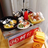 蚵仔煎 攤車 夜市 點心 小吃 台式 袖珍 手作 迷你 食玩 微型