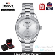 [Official Warranty] Tissot T101.910.11.036.00 Women's PR 100 Sport Chic Quartz Genuine Diamond Stainless Steel Dress Fashion Watch T1019101103600 (watch for women/ jam tangan perumpuan / tissot watch for women / tissot watch / women watch)