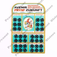 Snap Buttons - 11 mm Black Avenir Pryms Zukunft Germany - 1 sheet - 36 pairs