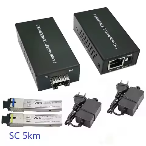 Gigabit Media Converter 1 SFP to 1 RJ45 UTP Mini Size Gigabit Ethernet Fiber Switch for IP Cameras