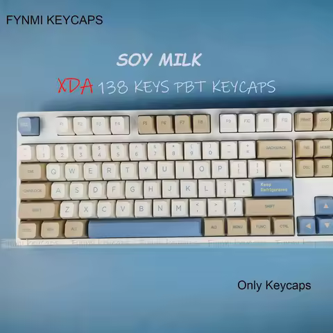 Fynmi XDA 138 Keys ANSI Keycaps Soy Milk Theme PBT Dye Sublimation Keycaps for 61/68/75/84/87/98/104