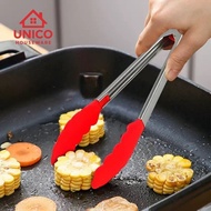 UNICO Food Tongs Stainless Steel+Silicone Food Tongs Anti-Slip Food Tongs Stainless Steel Kitchen To