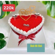 Fake cake, red heart cake, bakery display, high durability