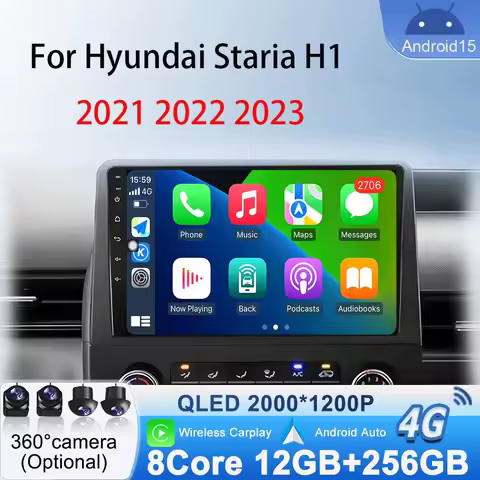 WIFI Stereo for Hyundai Staria H1 2021- 2023 Car Radio Android 15 Multimedia Player Navigation GPS W
