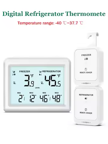ORIA Digital Refrigerator Thermometer Wireless Freezer Thermometer Fridge Temperature Monitor with 2