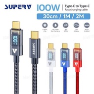 RT4 100W Type-C to Type-C 數據充電線 (30cm)｜USB-C充電線｜數據線｜快充線｜LED顯示器