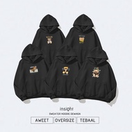 Oversized Hoodies Adults Cartoon Anime Theme Black Hoodies