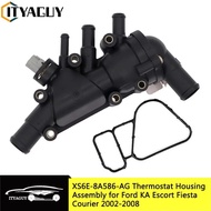 Coolant Thermostat Housing Assembly with Gasket for Ford FIESTA KA 1.3 1.6 2003-2008 XS6E-8A586-AG X