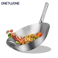 Onetwone  Stainless steel  Wok Chinese Traditional Handmade Wok Pan  Non-coating Gas Cooker Cookware Iron Wok Traditional Handmade Iron Wok Non-stick Pan Non-coating Gas Cooker Cookware