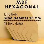 Mdf HEXAGONAL DIAMETER 5 CM TO 25 CM THICK 6 MM [MDF HEXAGONAL DIAMETER 5CM,6CM,7CM,8CM,9CM,10CM,11C