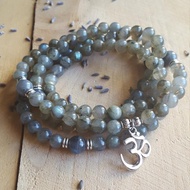 authentic 108 Mala Yoga Necklace Meditation Beads Beaded Wrap Bracelet 6mm Labradorite Bracelet Mala