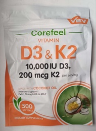 Corefeel 維他命 D3 & K2 MK7補充品 (300粒)