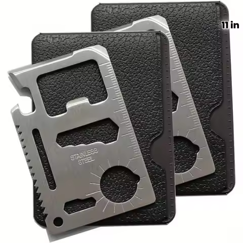 1/2pcs Pack 11 in 1 Credit Card Multi-Tool,Wallet Survival Tactical Tool with Knife, Bottle Opener a