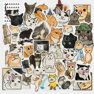 Waterproof Cat Meme Vinyl Sticker 5cm High | Paint Meme Sticker