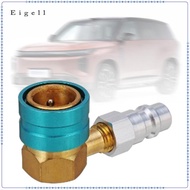 [Eigell] R1234yf Refrigerant Coupler Adapter 90 Degree Aluminum Hose Fitting Connector for Vehicle A