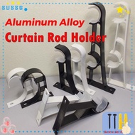 SUSSG 1Pcs Hanger Hook, Fixing Clip Aluminum Alloy Curtain Rod Bracket,  Crossbar Single Double Hang Furniture Hardware Rod Support Clamp