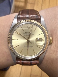 好𠃊靚😆 Rolex 16013 金鋼 3035機芯 1980年香港出世紙 送靚皮帶 原裝皮套 原裝木盒 平到笑😂$29888