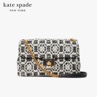 KATE SPADE NEW YORK EVELYN SPADE FLOWER MONOGRAM TWEED MEDIUM CONVERTIBLE SHOULDER BAG KE183 กระเป๋าสะพายข้าง