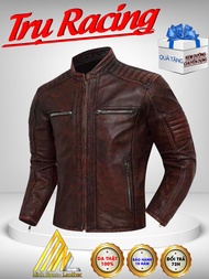 Nice soft cow leather jacket men pillar collar genuine leather jacket-10 years warranty