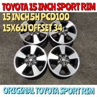 🇯🇵🇯🇵 Toyota Sport Rim Wish Legend15 Inch 5H PCD100 15 x 6JJ Offset 45 For Wish / Altis /Caldina Spor