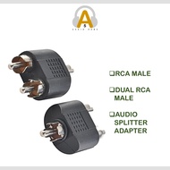 RCA 1 to 2 Male Splitter Merge Adapter Extension for Home Theater Sound Amplifier Mixer TV Karaoke