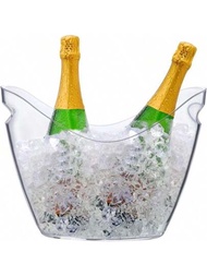 冰桶酒桶，透明丙烯酸3.5公升塑料盆，適用於飲料和派對，適用於紅酒，香檳或啤酒瓶