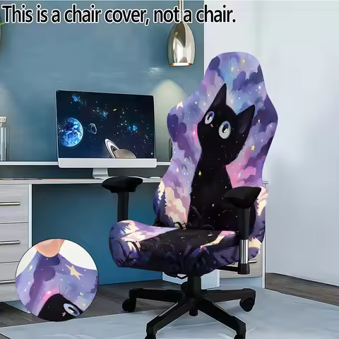 1Set Graffiti Pattern Gaming Chair Cover UV Black Light Reactive Glowing Computer Game Chair Cover O