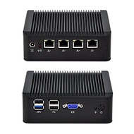 Qotom-Q190G4U-S02 Mini Computer Quad Core Intel Celeron J1900 Router Firewall Mini PC LAN (4G RAM +