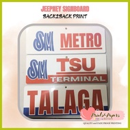 ─ ◲ ∯ JEEPNEY MODERN SIGNBOARD/SIGNAGE/ROUTE SIGNAGE FREE CUSTOMIZED 4"x11"