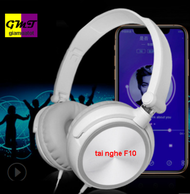 [HCM]Tai nghe chụp tai F10 kèm mic loại tốt (màu trắng - có thể gấp gọn)
