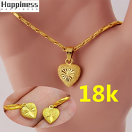 Necklace Suit Hot Sale New Original Gold 18k Pawnable Saudi Necklace for Women Love Fashion Accessories Buy 1 Take 1 Nasasangla Smooth Transfer Beads Good Luck Couple Necklace Chain and Pendant Earrings Free Gift