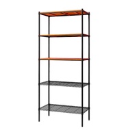 [特價]【dayneeds】松木 90x45x210公分 五層烤黑柚木板收納層架