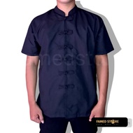 KEMEJA Fashion Men's Chinese New Year Clothes Chinese Cheongsam Thsirt Shirt Tops 2In1 Adult Boys Wa