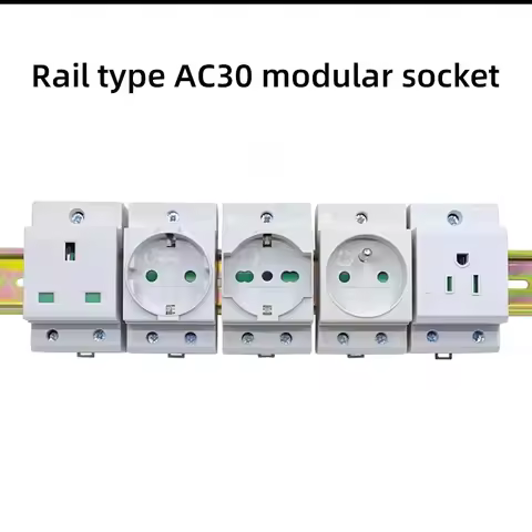 UK US EU South Africa Standard Modular DIN Rail Socket 16A250V Industrial Distribution Box AC30 Powe