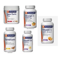 VITAHEALTH Supa Garlic Plus 150s Orange C 500mg 30s Turmercumin 60s Vitamin D3 1000IU VitaminC with 