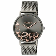 【COACH】經典時尚不鏽鋼錶帶米蘭手錶-黑灰