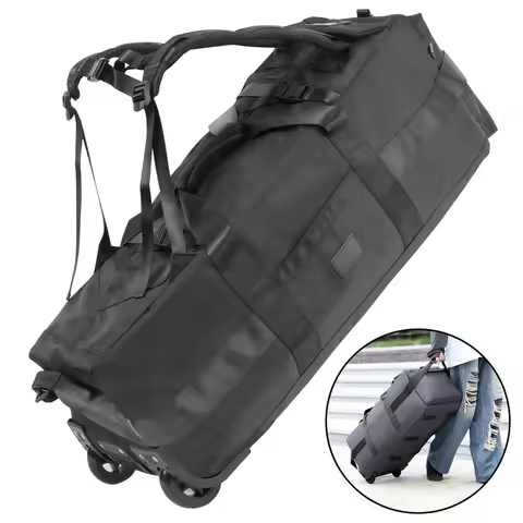 80L Rolling Duffle Bag with Wheels 31" Heavy-Duty Foldable Travel Duffel Bag Water-Resistant Wheeled