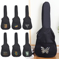 Black Guitar Bag Wild Series Printing Waterproof 31-41 Inch Guitar Protective Storage Backpack