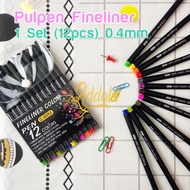 12 PCS COLORFUL FINELINER PENS 0.4mm FINELINER PENS 12 COLORS FINE TIP PENS 0.4mm