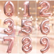 (1pcs) ROSE GOLD 40 cm Number Foil Balloon Birthday Number Balloon/