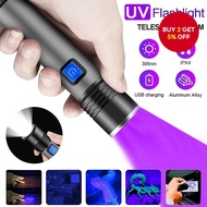 New New 365nm UV Flashlight Zoomable Blacklight Ultraviolet Flashlight for Detecting and Treating Pe